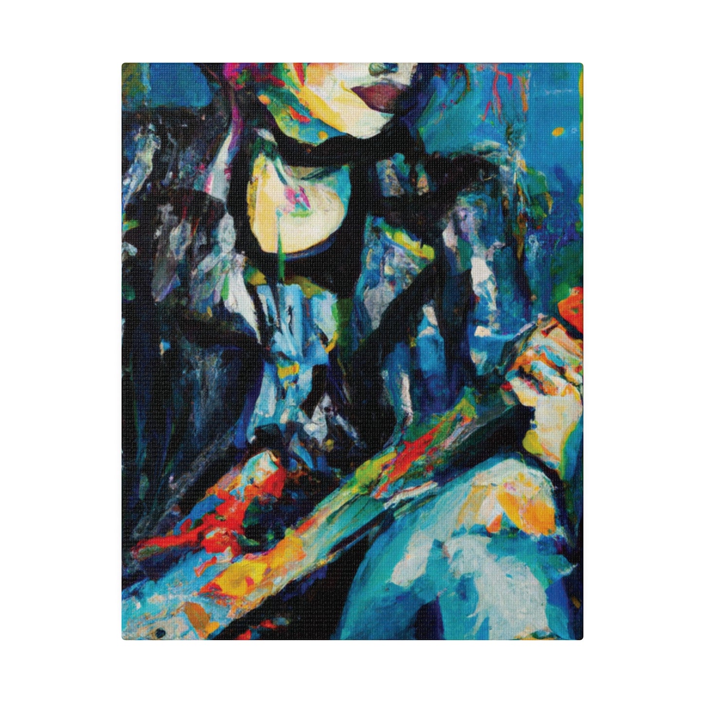 9733T - Rockstar Oil Painting Style Print | Poster | Home Decor | Wall Art | Music Art | Canvas