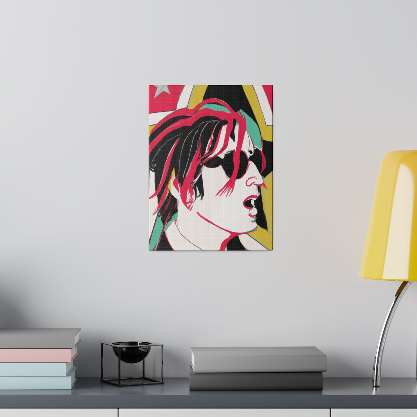 7132H - Rockstar Painting Print | Face | Abstract | Poster | Home Decor | Wall Art | Music Art | Canvas