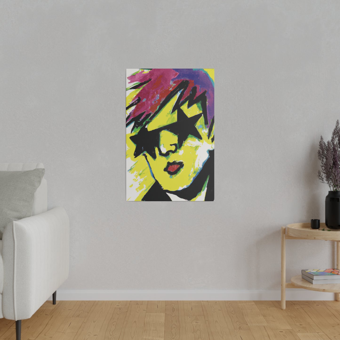 7497H - Rockstar Painting Print | Face | Abstract | Poster | Home Decor | Wall Art | Music Art | Canvas