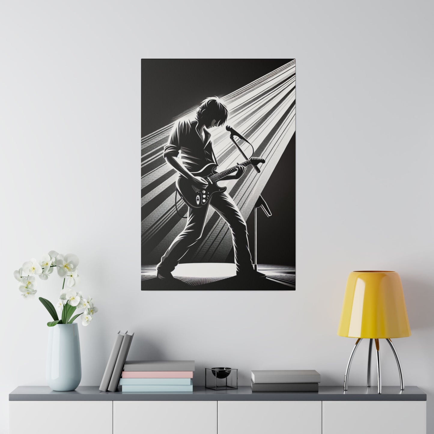 6832K - music art work, rockstar gifts, musician gift ideas, guitar art work, guitar artwork, guitar wall art canvas, playing guitar, decor