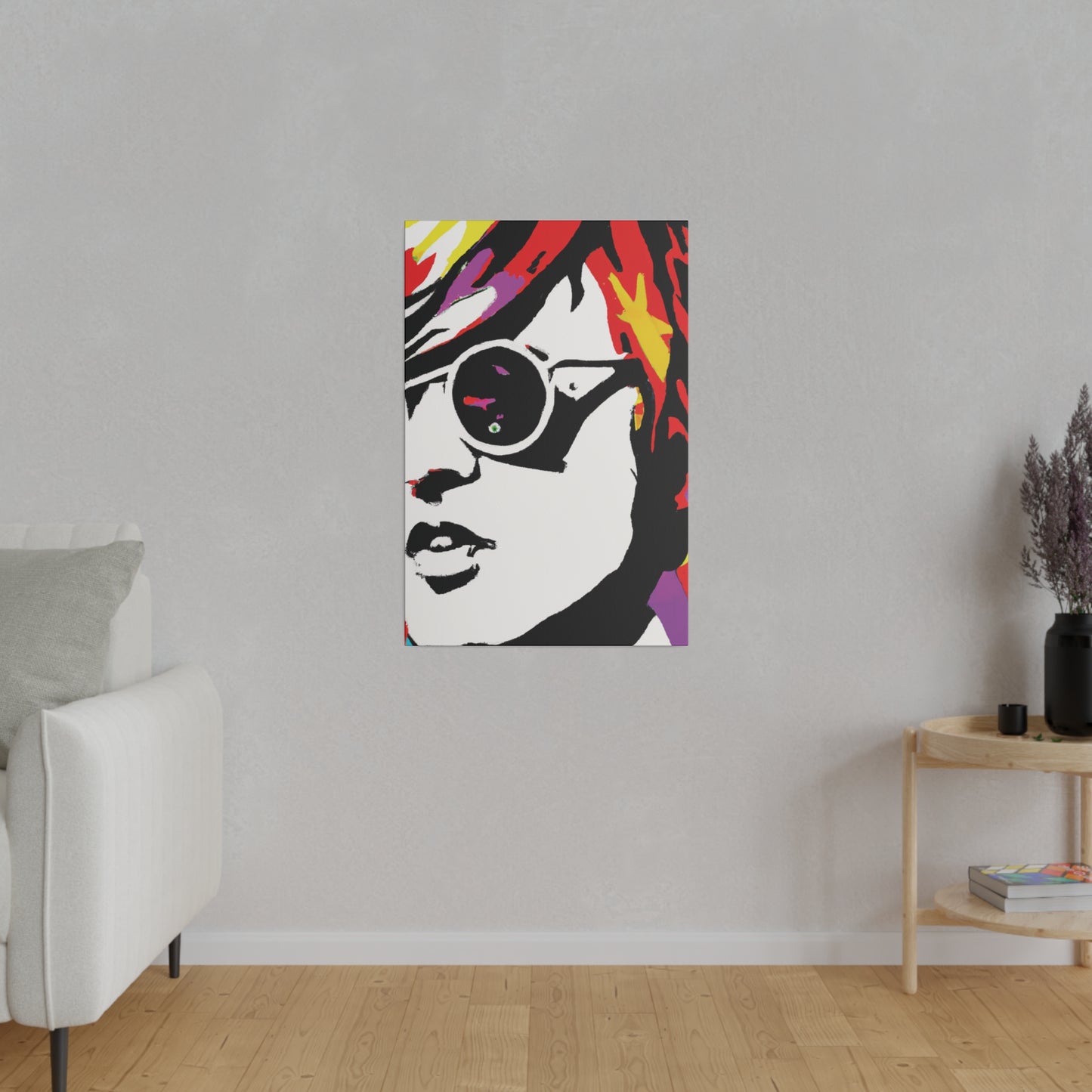 199N - Rockstar Painting Print | Face | Abstract | Poster | Home Decor | Wall Art | Music Art | Canvas