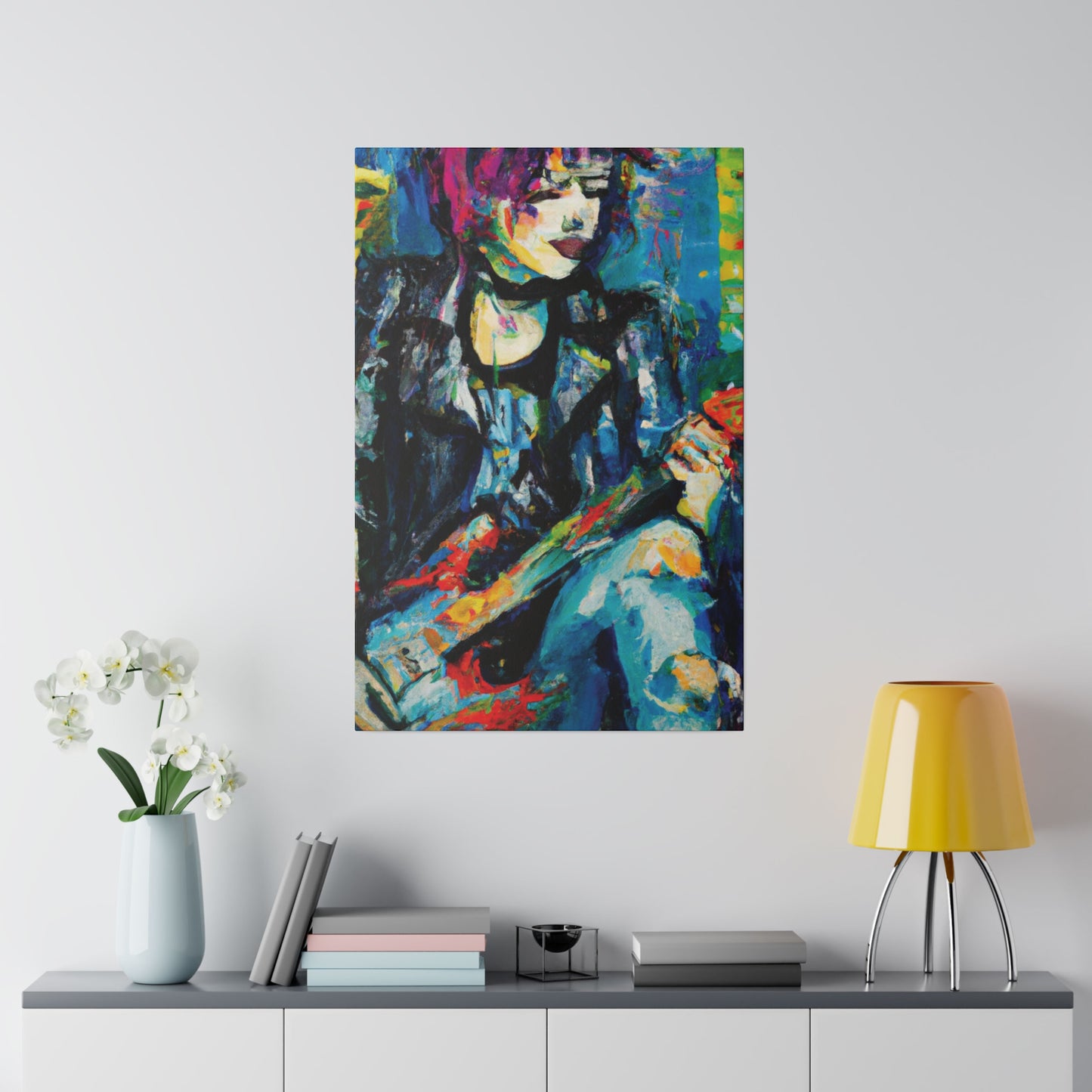 9733T - Rockstar Oil Painting Style Print | Poster | Home Decor | Wall Art | Music Art | Canvas