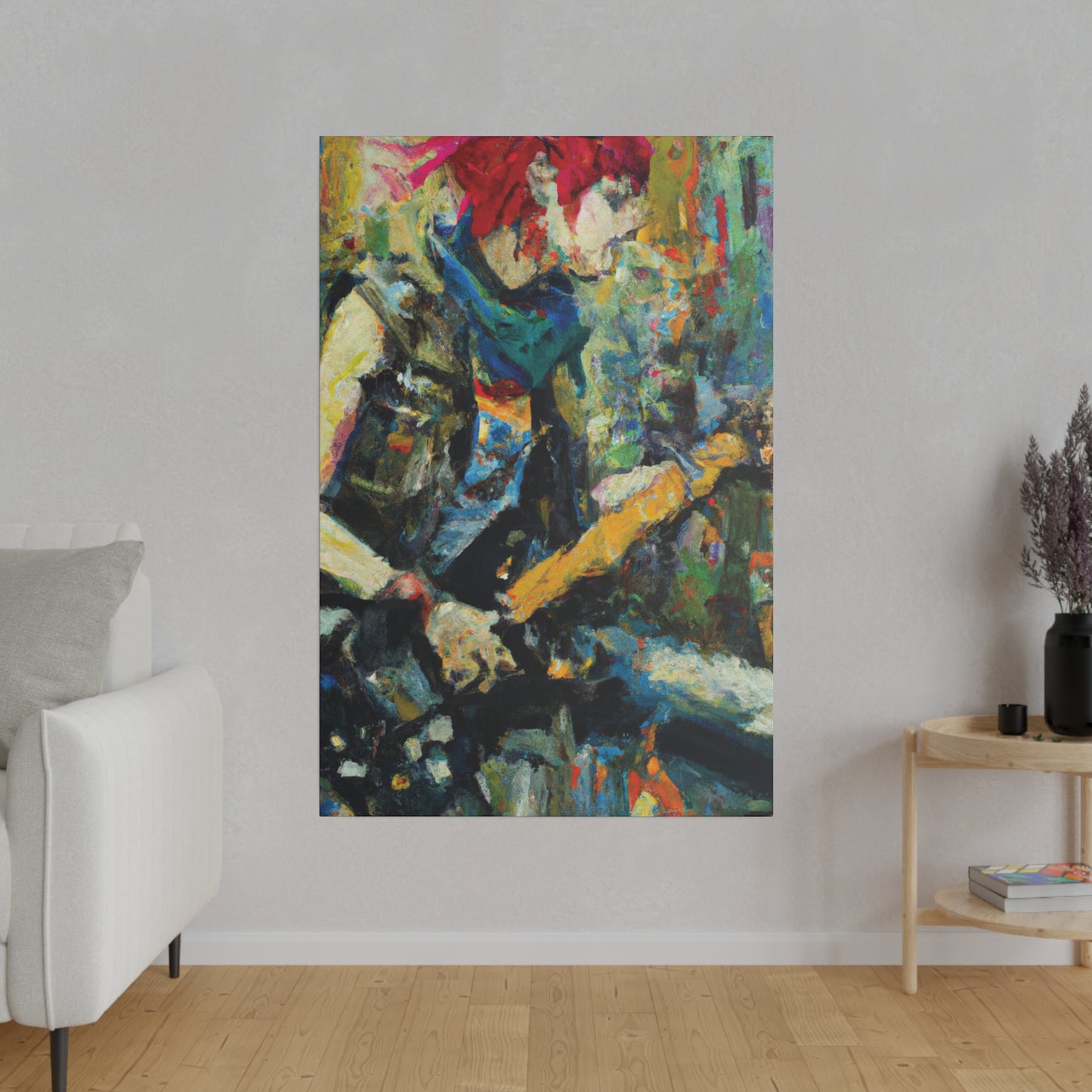 3758W - Rockstar Oil Painting Style Print | Poster | Home Decor | Wall Art | Music Art | Canvas