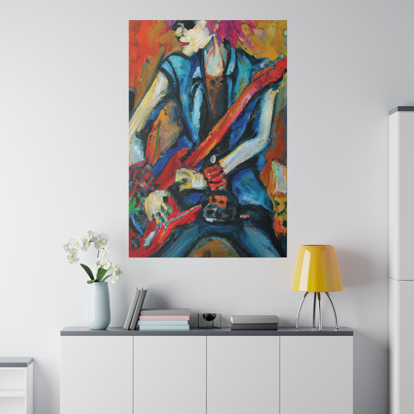 3B67 - Rockstar Oil Painting Style Print | Poster | Home Decor | Wall Art | Music Art | Canvas