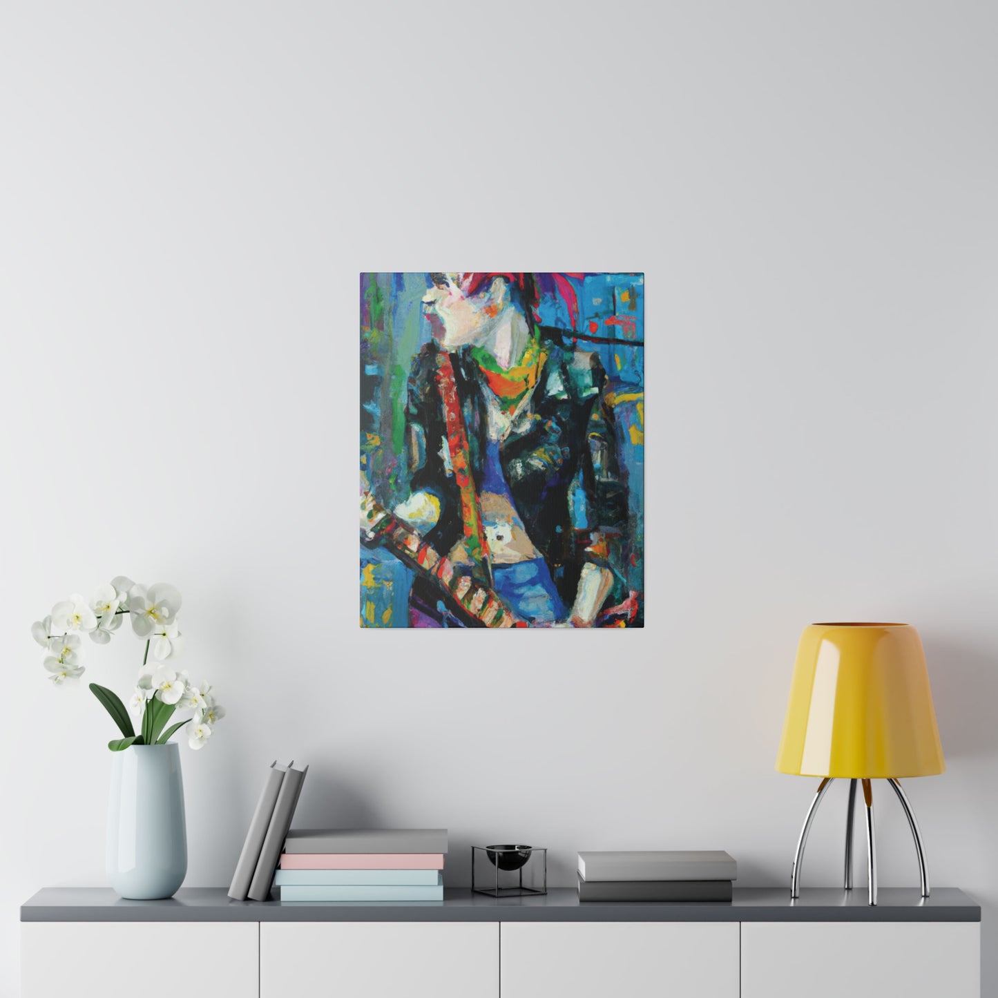 3601F - Rockstar Oil Painting Style Print | Poster | Home Decor | Wall Art | Music Art | Canvas
