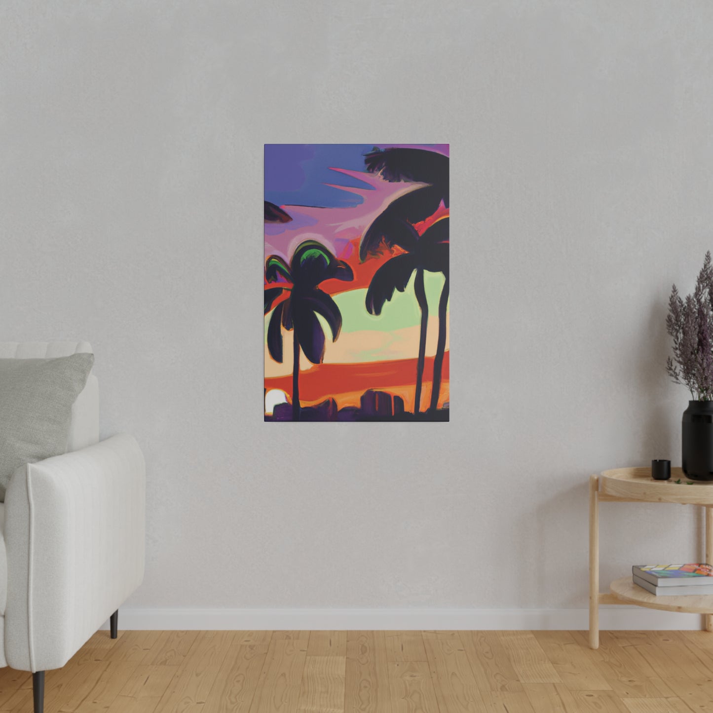 4438V - Miami Beach Sunset Painting Print | Miami | Beach | Sunset | Poster | Home Decor | Wall Art | Canvas