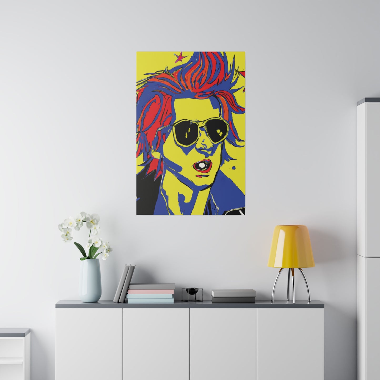 7446Z - Rockstar Painting Print | Face | Abstract | Poster | Home Decor | Wall Art | Music Art | Canvas