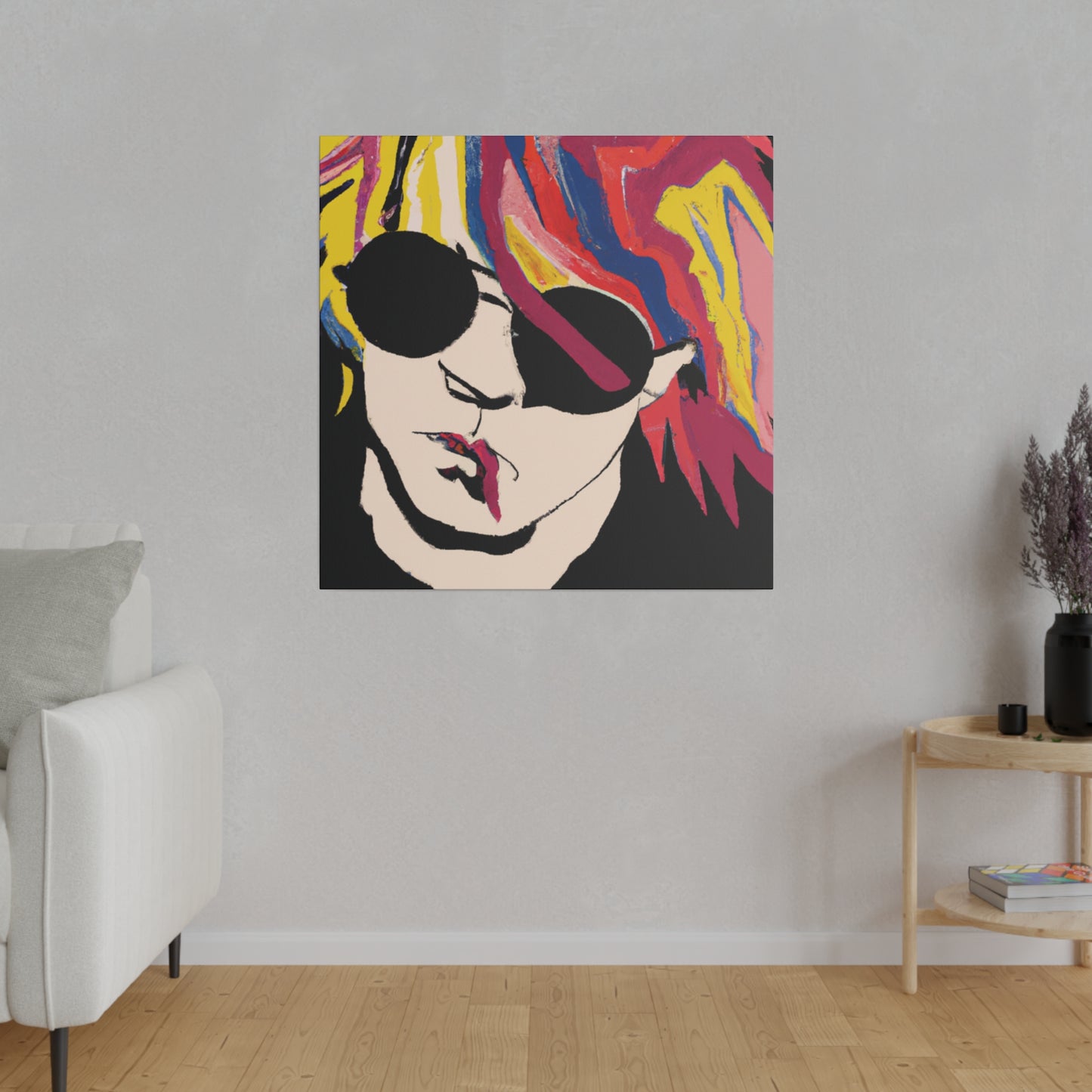 4112A - Rockstar Painting Print | Face | Abstract | Poster | Home Decor | Wall Art | Music Art | Canvas