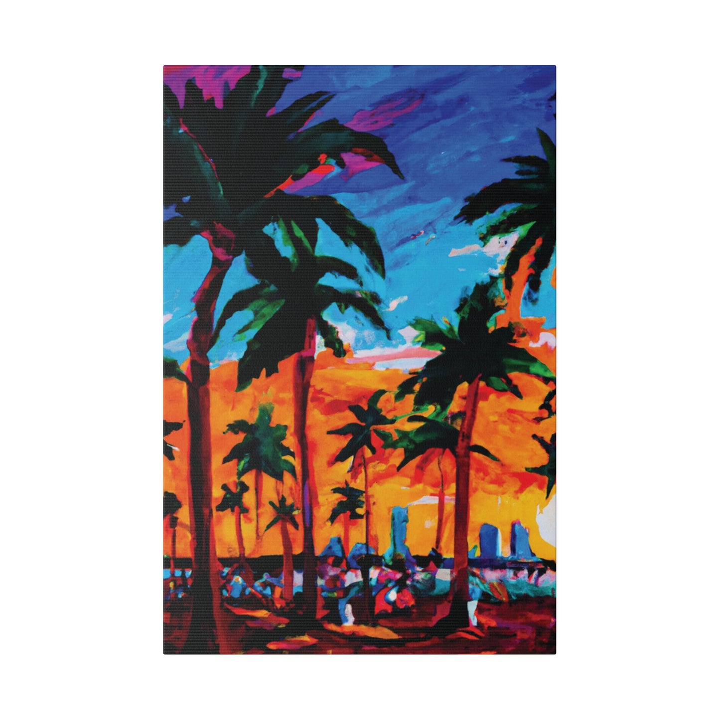 8453X - Miami Beach Sunset Painting Print | Miami | Beach | Sunset | Poster | Home Decor | Wall Art | Canvas