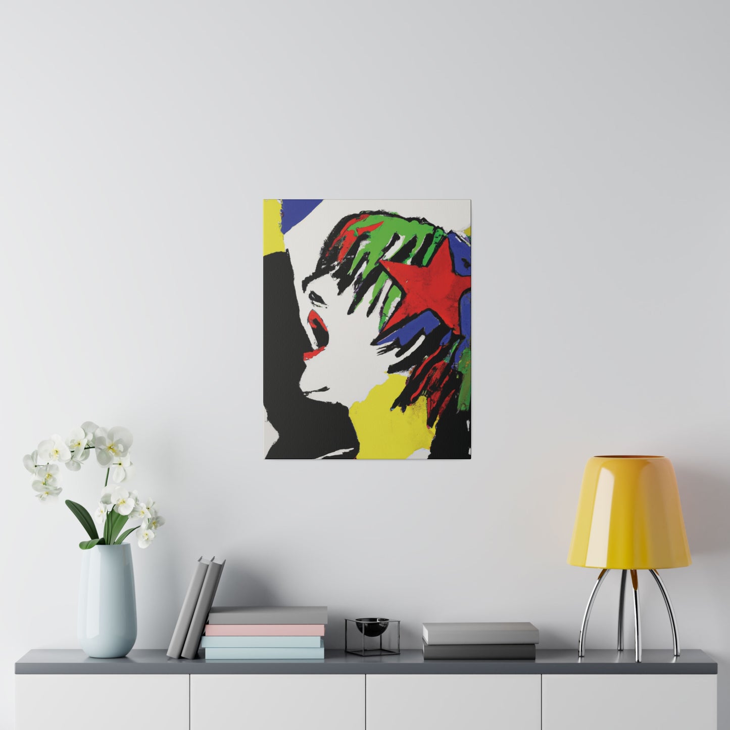 5673W - Rockstar Painting Print | Face | Abstract | Poster | Home Decor | Wall Art | Music Art | Canvas