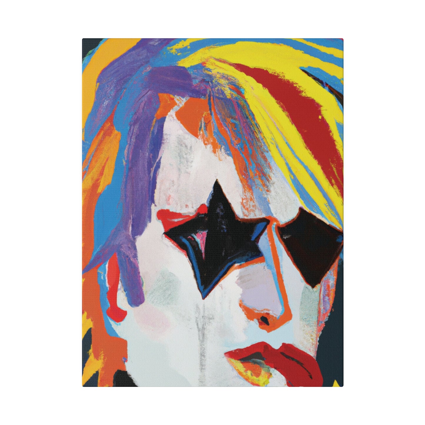 5673A - Rockstar Painting Print | Face | Abstract | Poster | Home Decor | Wall Art | Music Art | Canvas