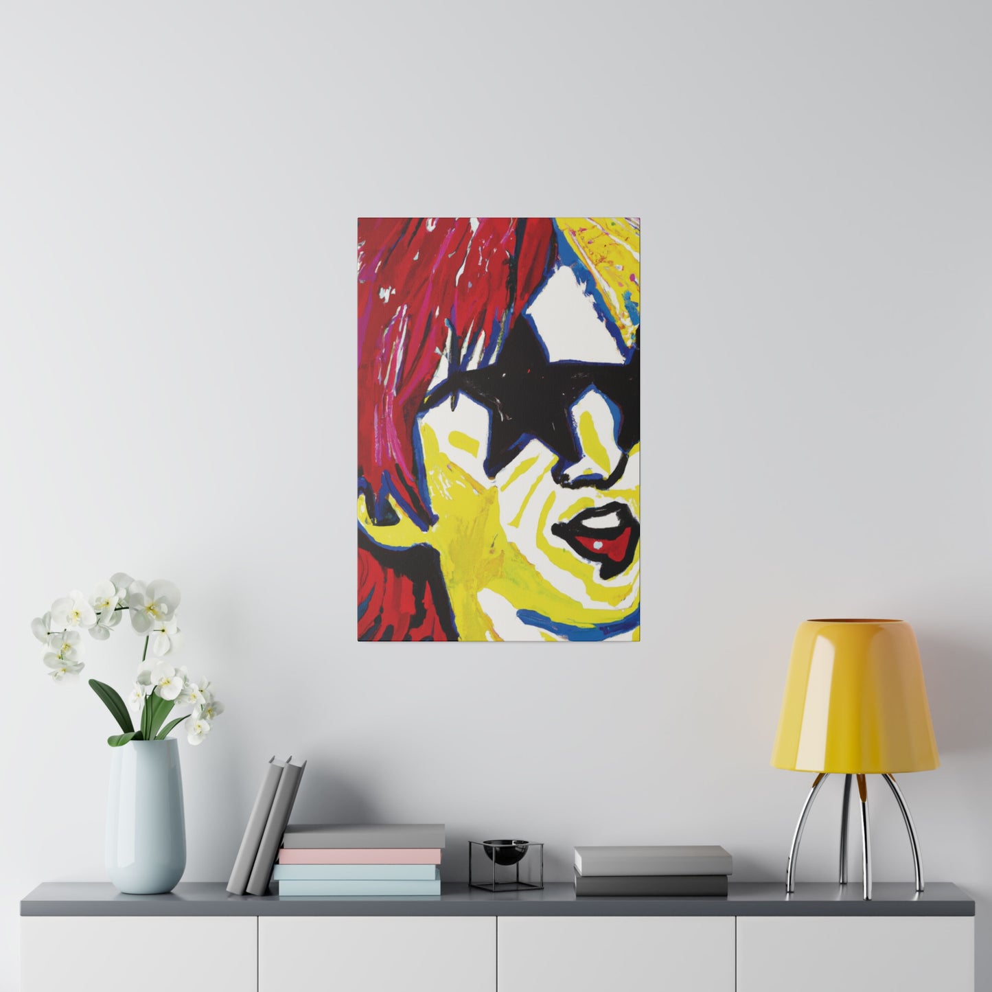 7485G - Rockstar Painting Print | Face | Abstract | Poster | Home Decor | Wall Art | Music Art | Canvas