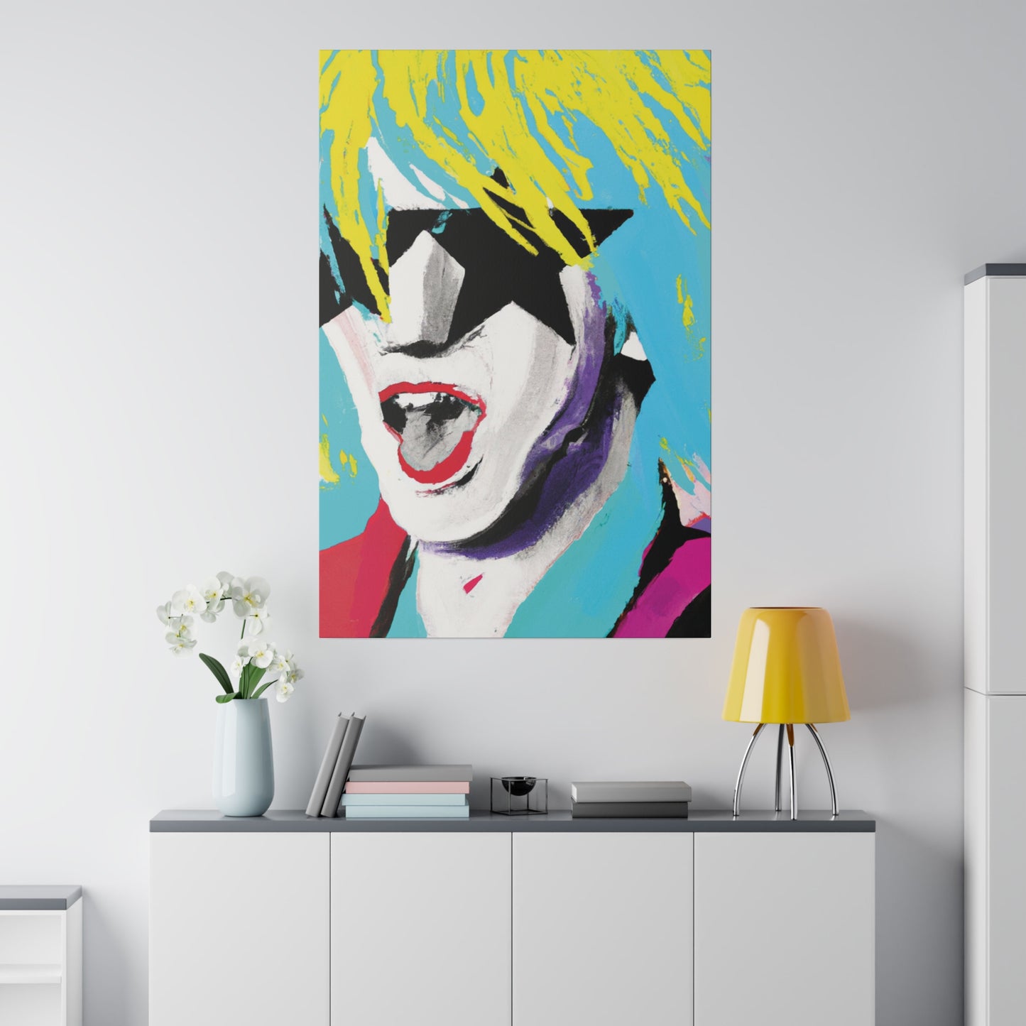 8736P - Rockstar Painting Print | Face | Abstract | Poster | Home Decor | Wall Art | Music Art | Canvas