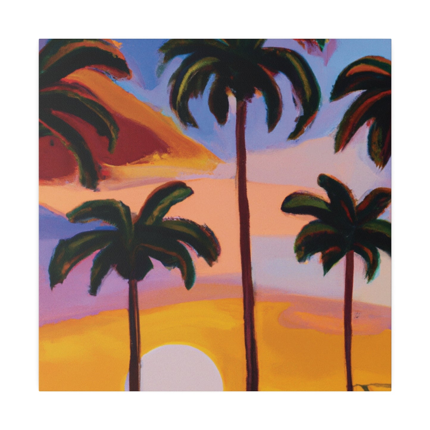 3282K - Miami Beach Sunset Painting Print | Miami | Beach | Sunset | Poster | Home Decor | Wall Art | Canvas