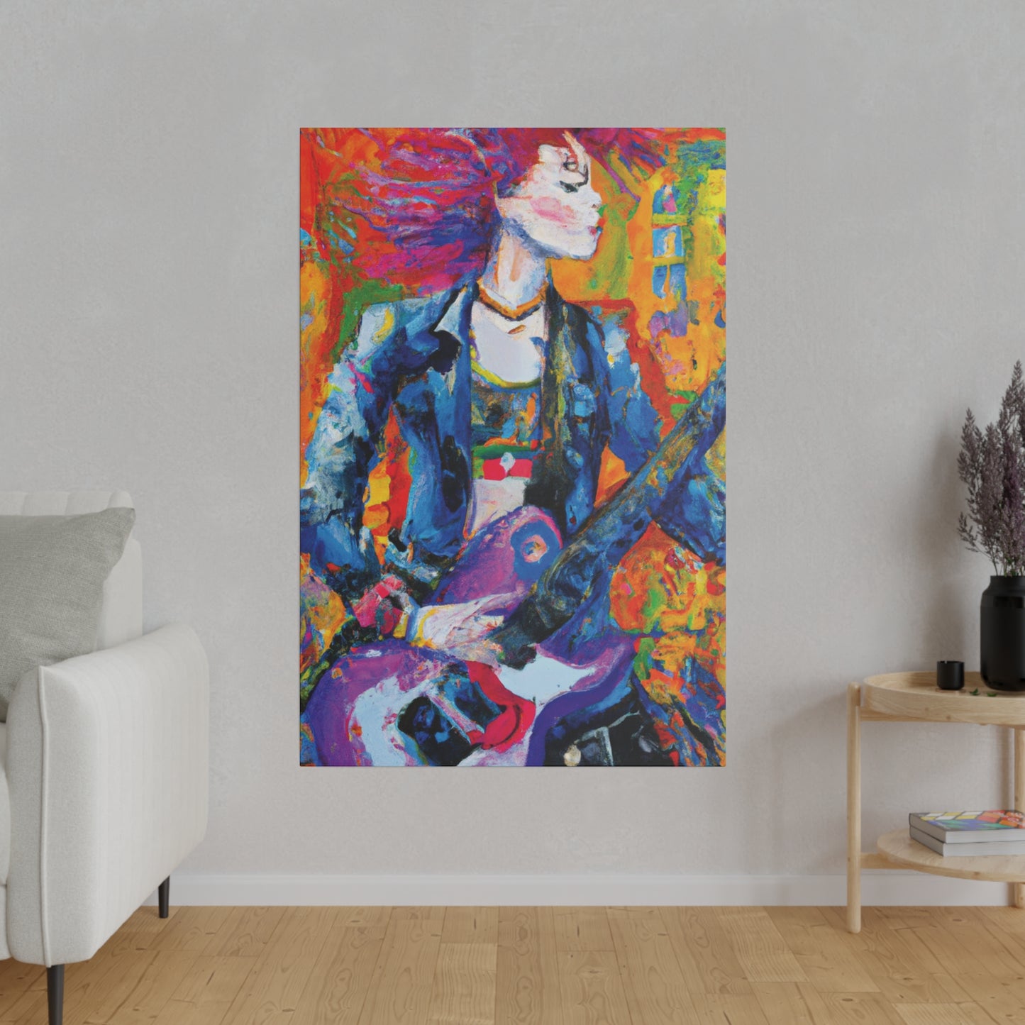 8135R - Rockstar Oil Painting Style Print | Poster | Home Decor | Wall Art | Music Art | Canvas