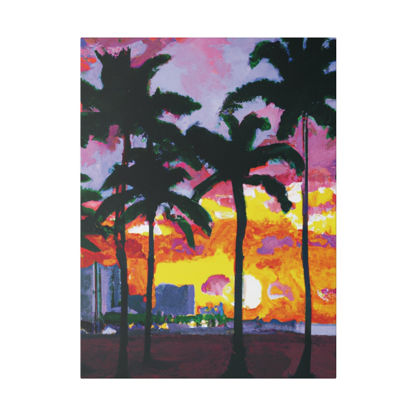 6342T - Miami Beach Sunset Painting Print | Miami | Beach | Sunset | Poster | Home Decor | Wall Art | Canvas