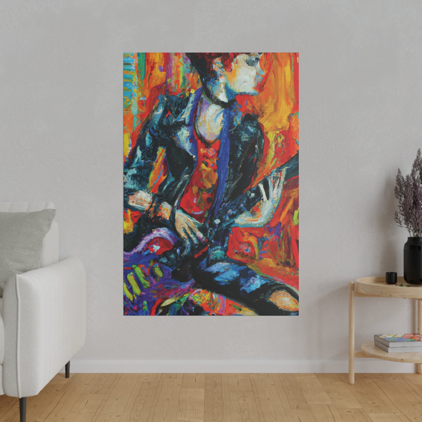 7348F - Rockstar Oil Painting Style Print | Poster | Home Decor | Wall Art | Music Art | Canvas