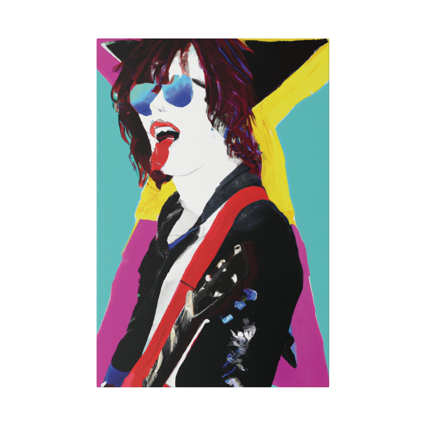 8865A - Rockstar Painting Print | Face | Abstract | Poster | Home Decor | Wall Art | Music Art | Canvas