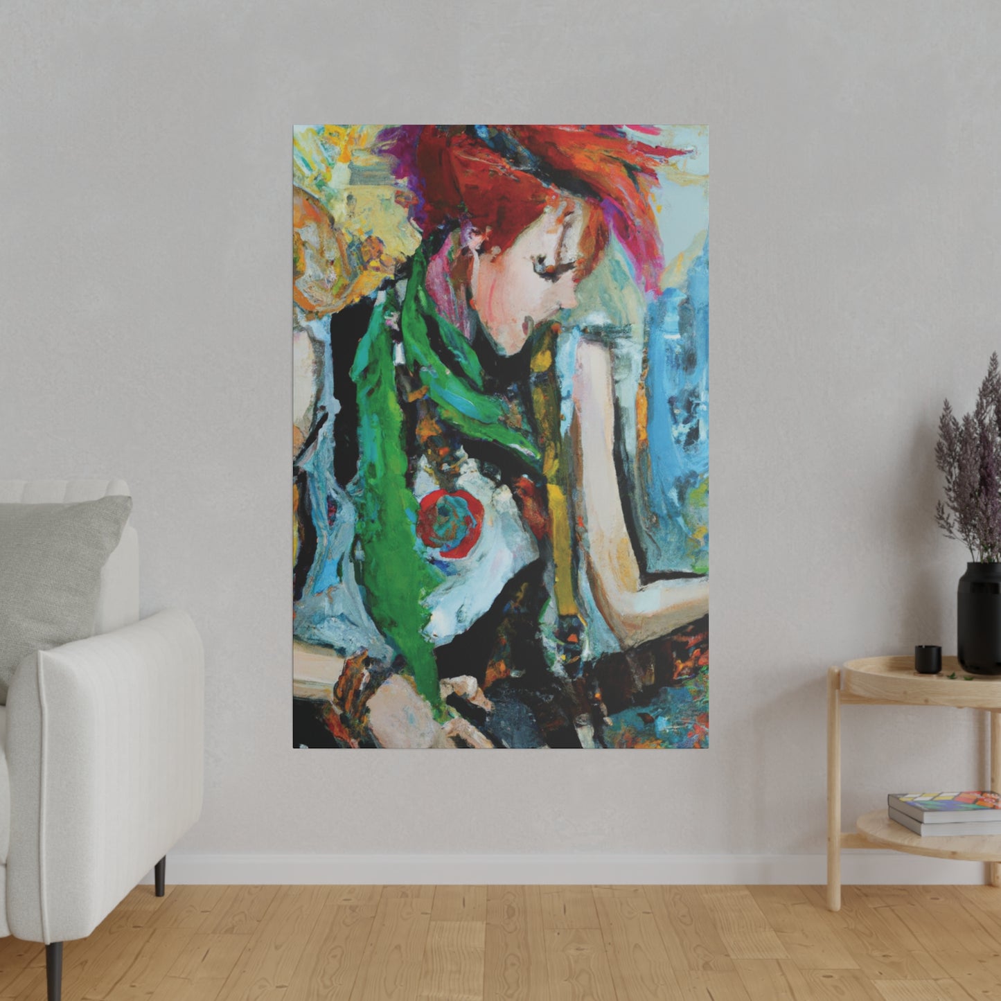 5349J - Rockstar Oil Painting Style Print | Poster | Home Decor | Wall Art | Music Art | Canvas