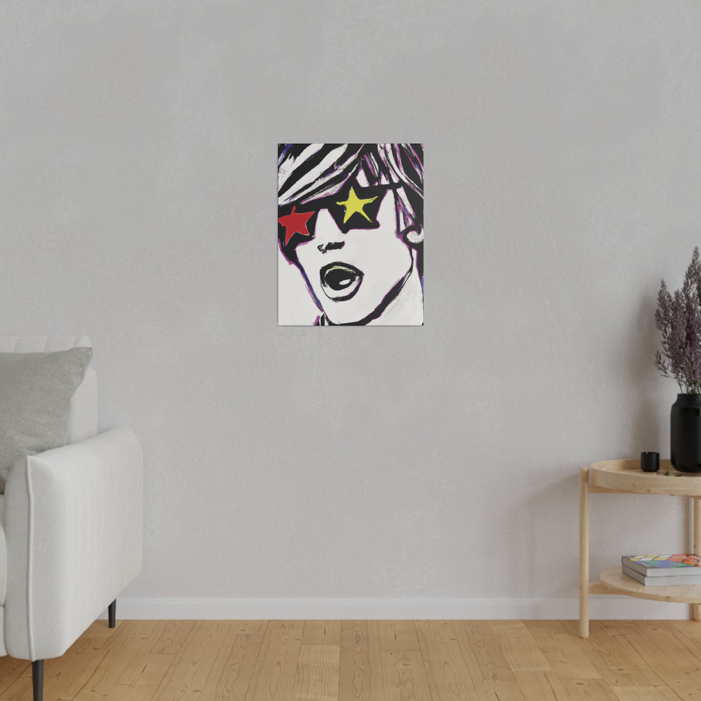 4532A - Rockstar Painting Print | Face | Abstract | Poster | Home Decor | Wall Art | Music Art | Canvas