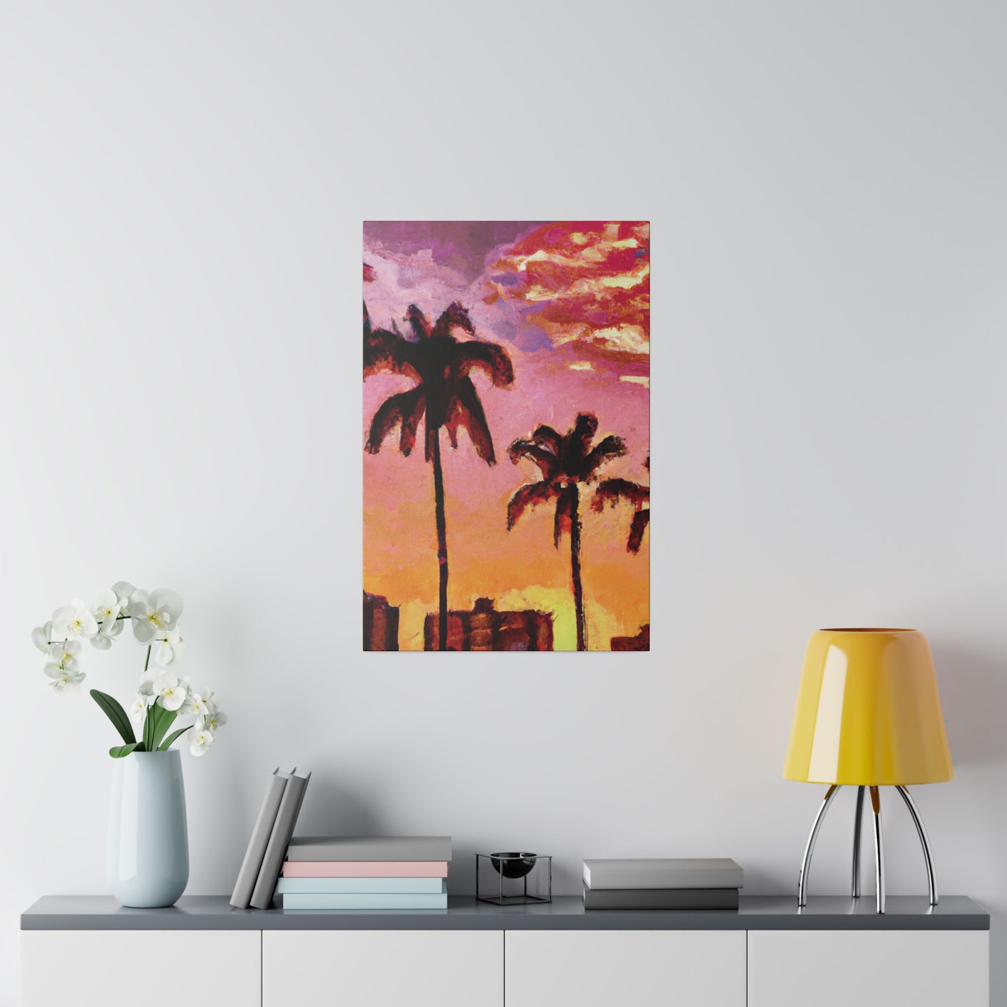 7485A - Miami Beach Sunset Painting Print | Miami | Beach | Sunset | Poster | Home Decor | Wall Art | Canvas