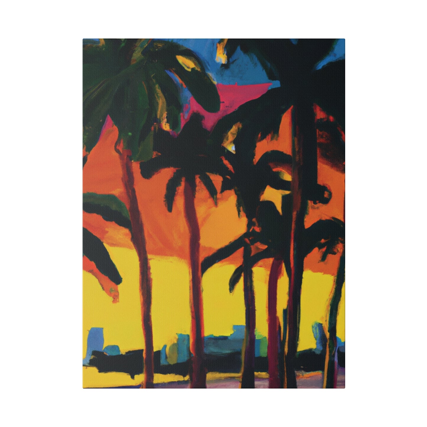 7398G - Miami Beach Sunset Painting Print | Miami | Beach | Sunset | Poster | Home Decor | Wall Art | Canvas