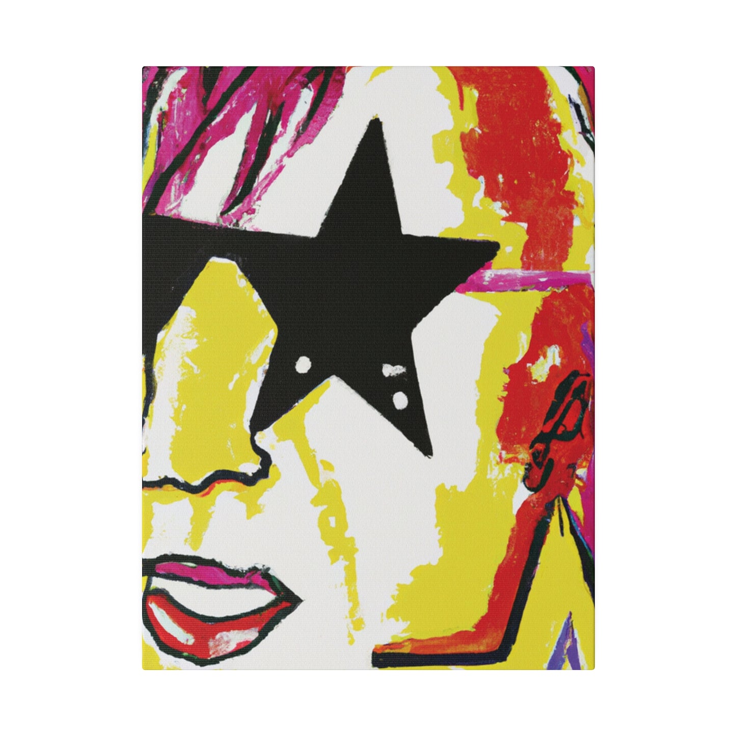 5698R - Rockstar Painting Print | Face | Abstract | Poster | Home Decor | Wall Art | Music Art | Canvas