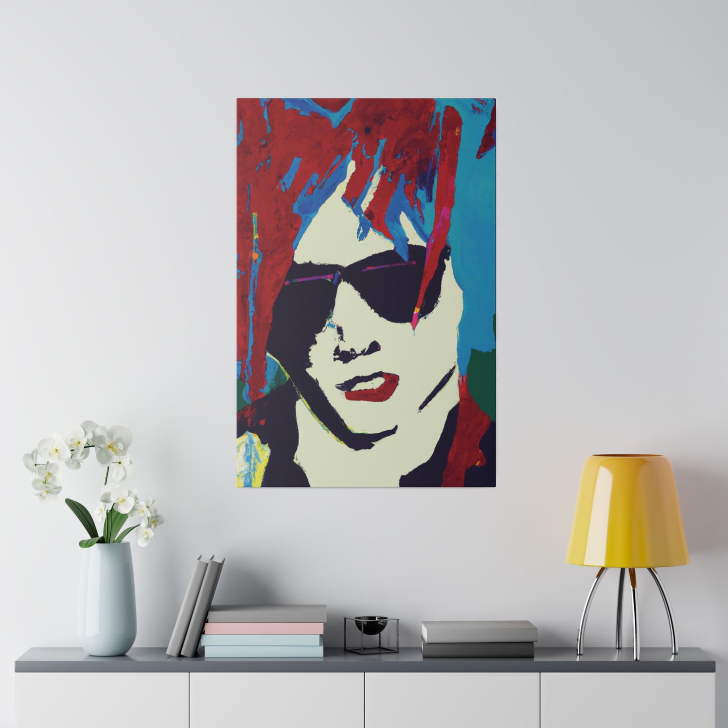 9347K - Rockstar Painting Print | Face | Abstract | Poster | Home Decor | Wall Art | Music Art | Canvas