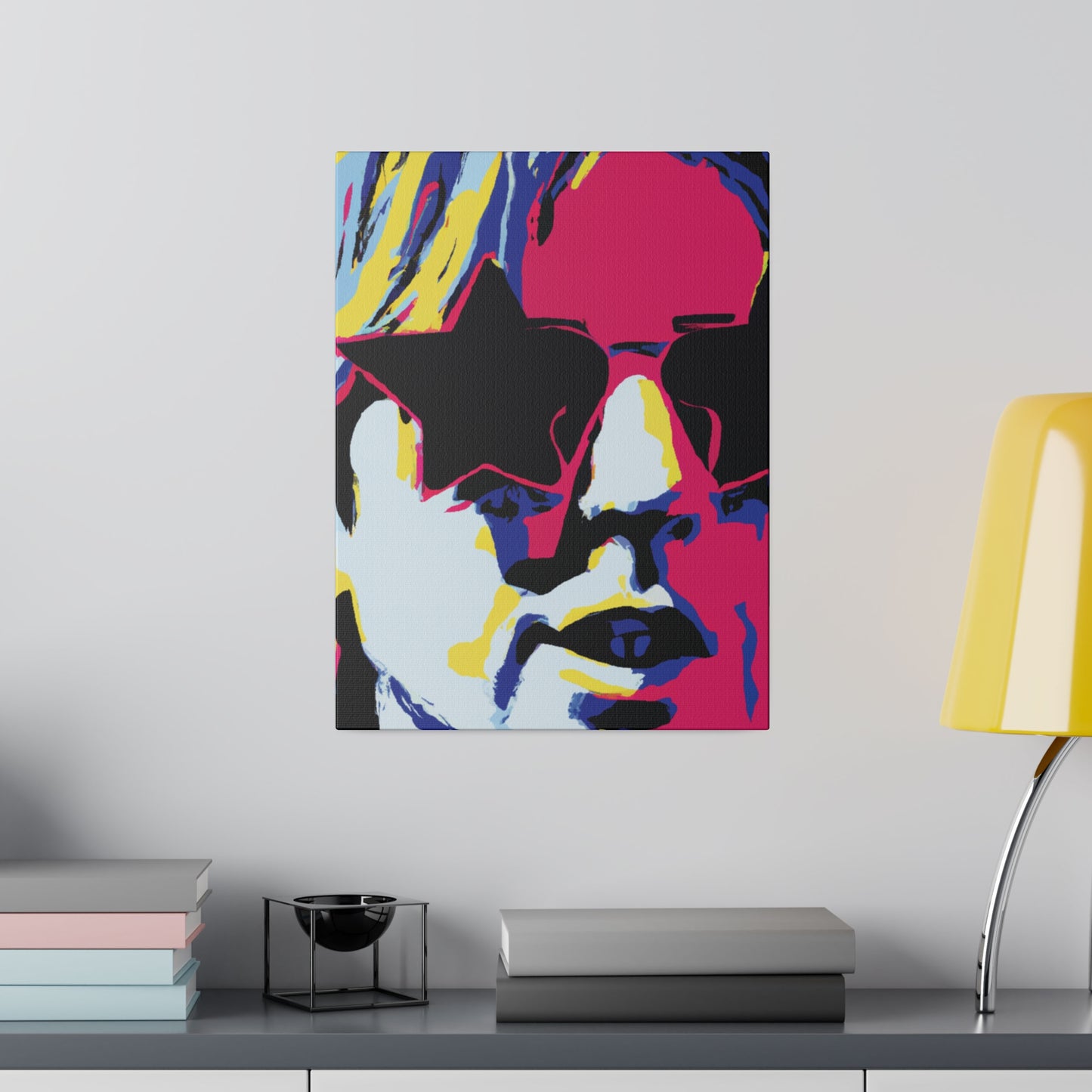 7183B - Rockstar Painting Print | Face | Abstract | Poster | Home Decor | Wall Art | Music Art | Canvas