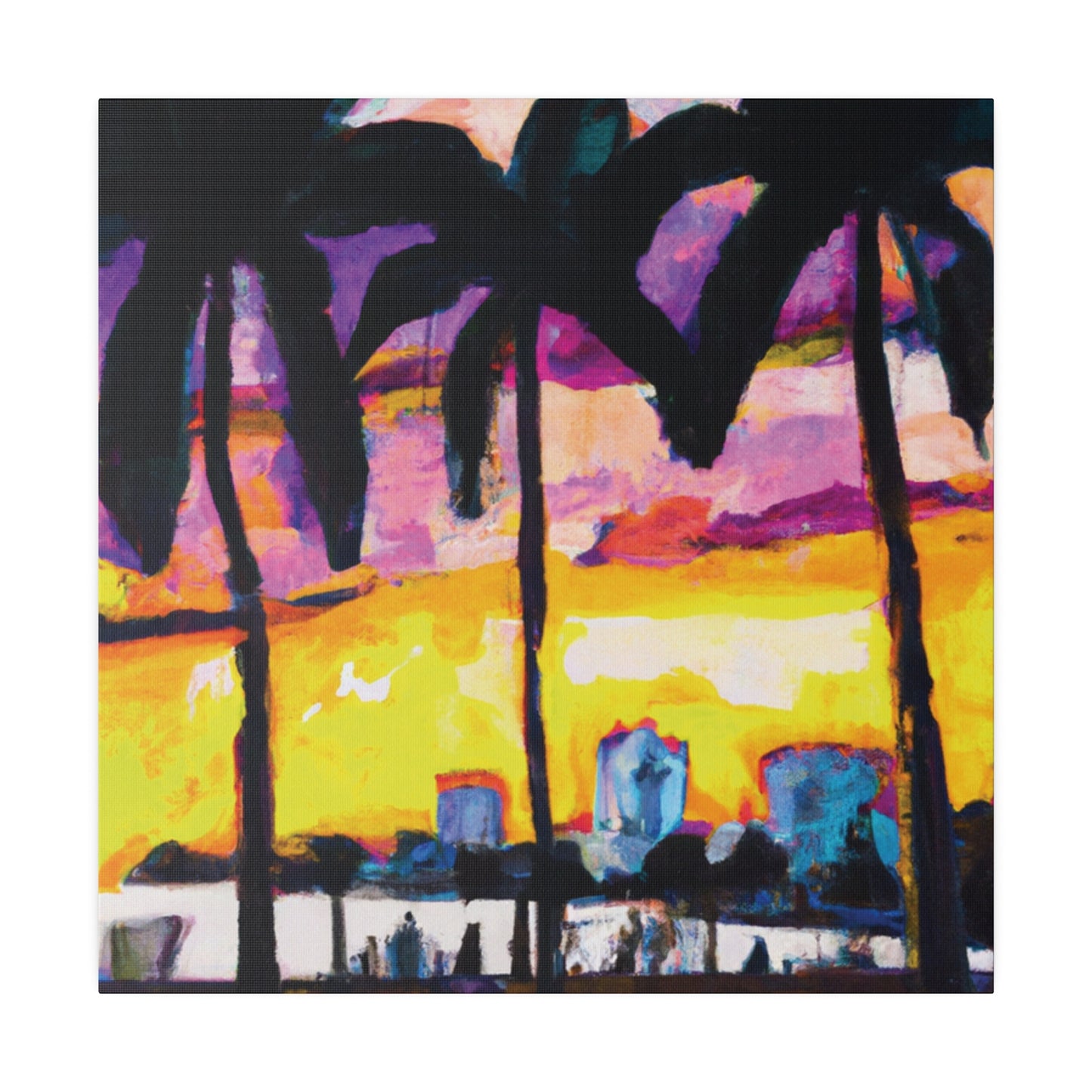 5162A - Miami Beach Sunset Painting Print | Miami | Beach | Sunset | Poster | Home Decor | Wall Art | Canvas