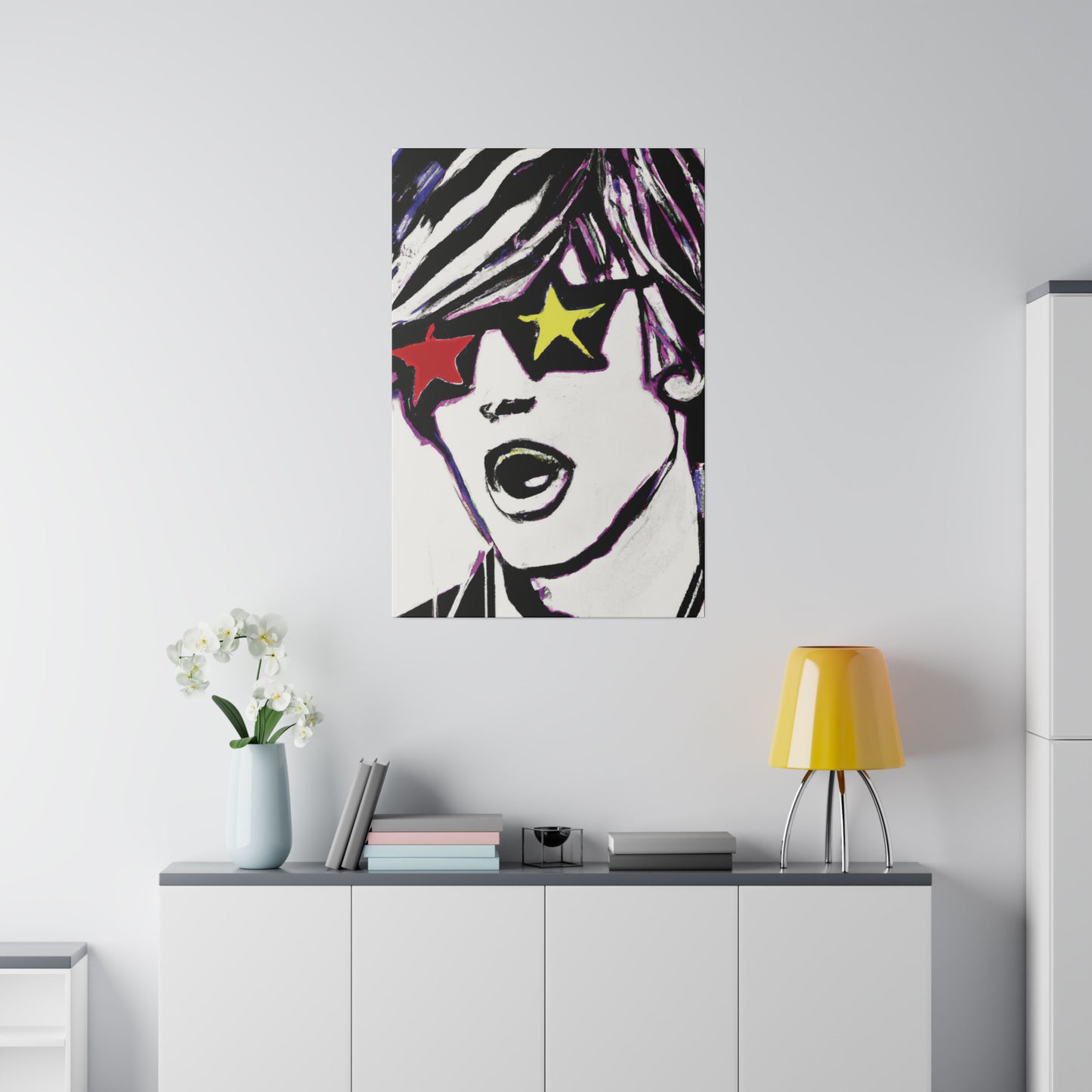 4532A - Rockstar Painting Print | Face | Abstract | Poster | Home Decor | Wall Art | Music Art | Canvas