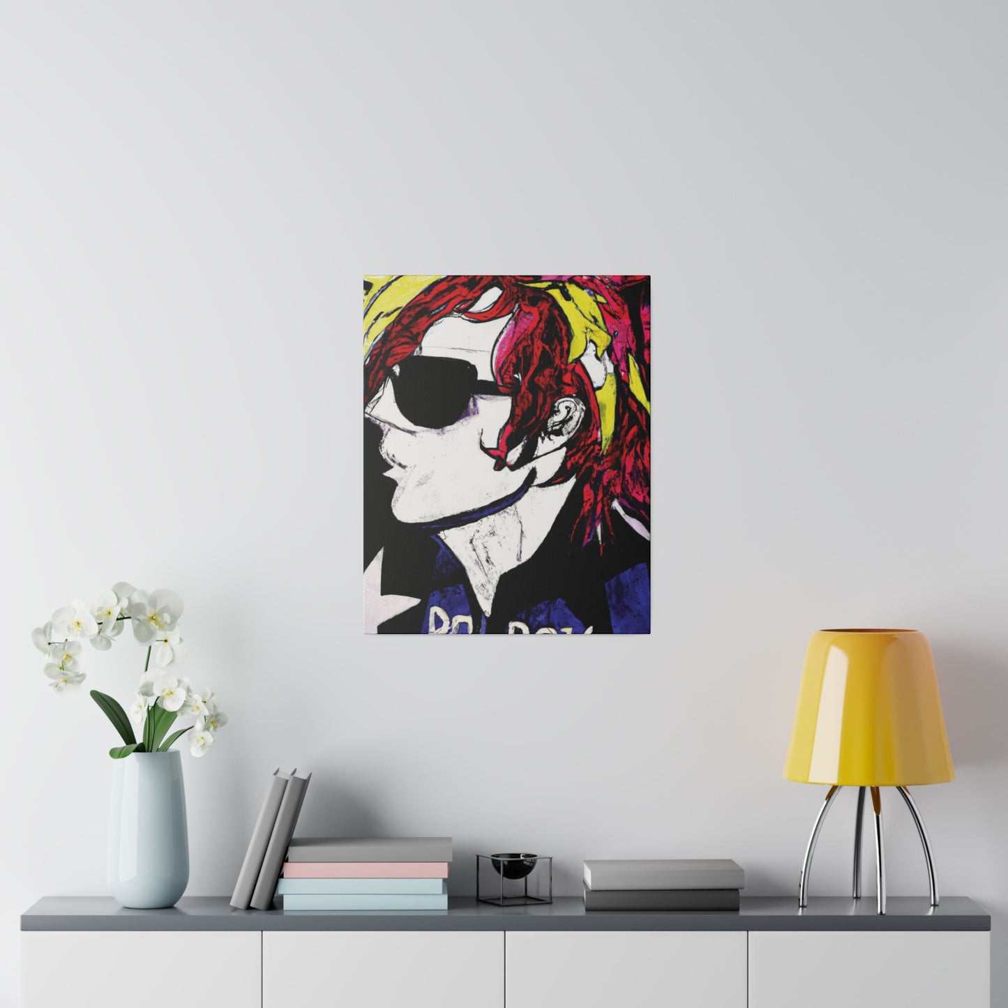 7561C - Rockstar Painting Print | Face | Abstract | Poster | Home Decor | Wall Art | Music Art | Canvas