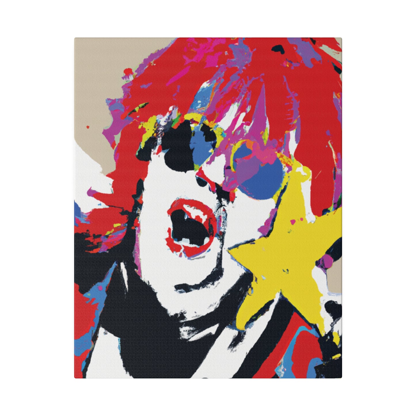 8717H - Rockstar Painting Print | Face | Abstract | Poster | Home Decor | Wall Art | Music Art | Canvas