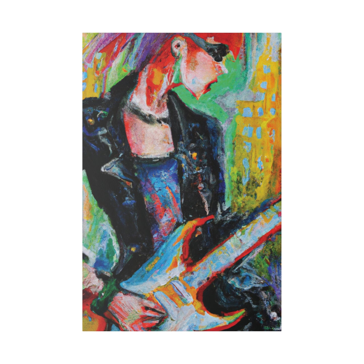 2036Q - Rockstar Oil Painting Style Print | Poster | Home Decor | Wall Art | Music Art | Canvas