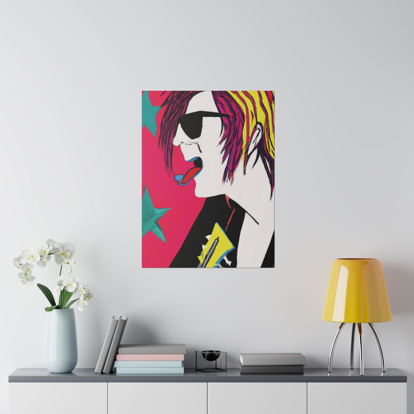 4447P - Rockstar Painting Print | Face | Abstract | Poster | Home Decor | Wall Art | Music Art | Canvas