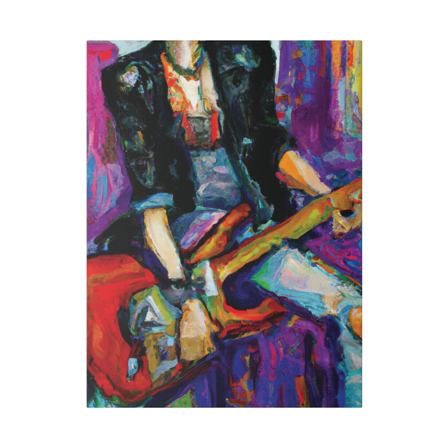 6268K - Rockstar Oil Painting Style Print | Poster | Home Decor | Wall Art | Music Art | Canvas