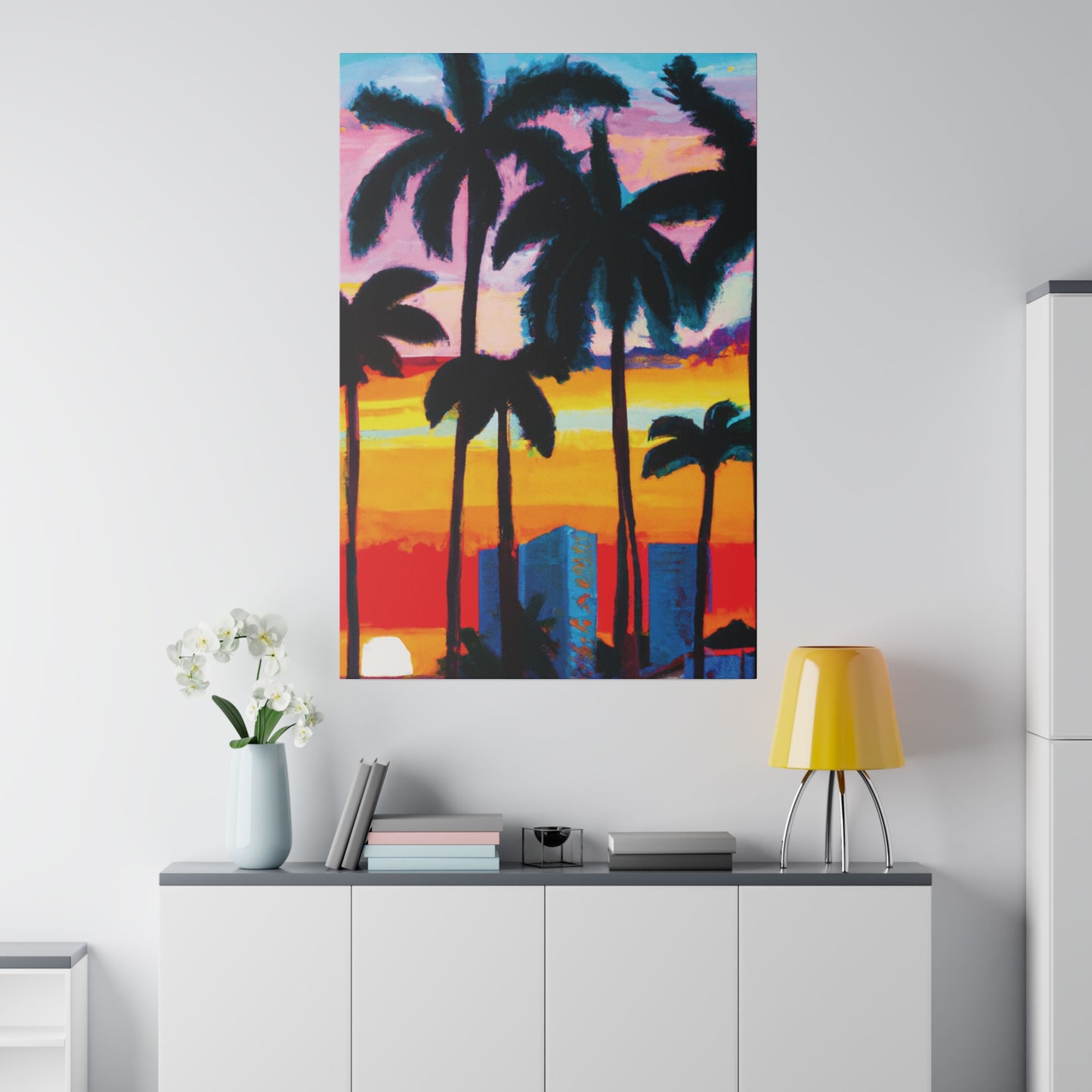 6891Y - Miami Beach Sunset Painting Print | Miami | Beach | Sunset | Poster | Home Decor | Wall Art | Canvas