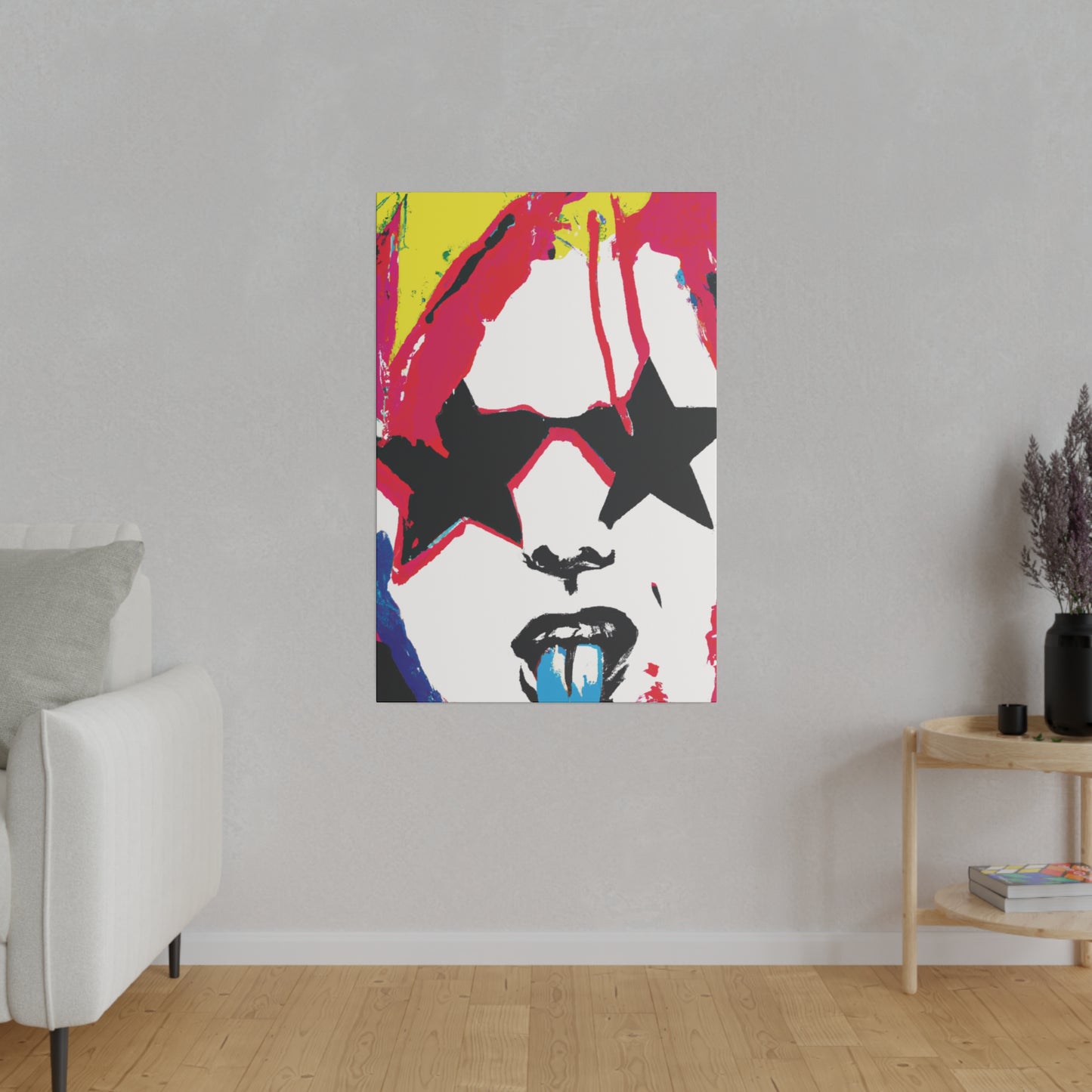 5681G - Rockstar Painting Print | Face | Abstract | Poster | Home Decor | Wall Art | Music Art | Canvas