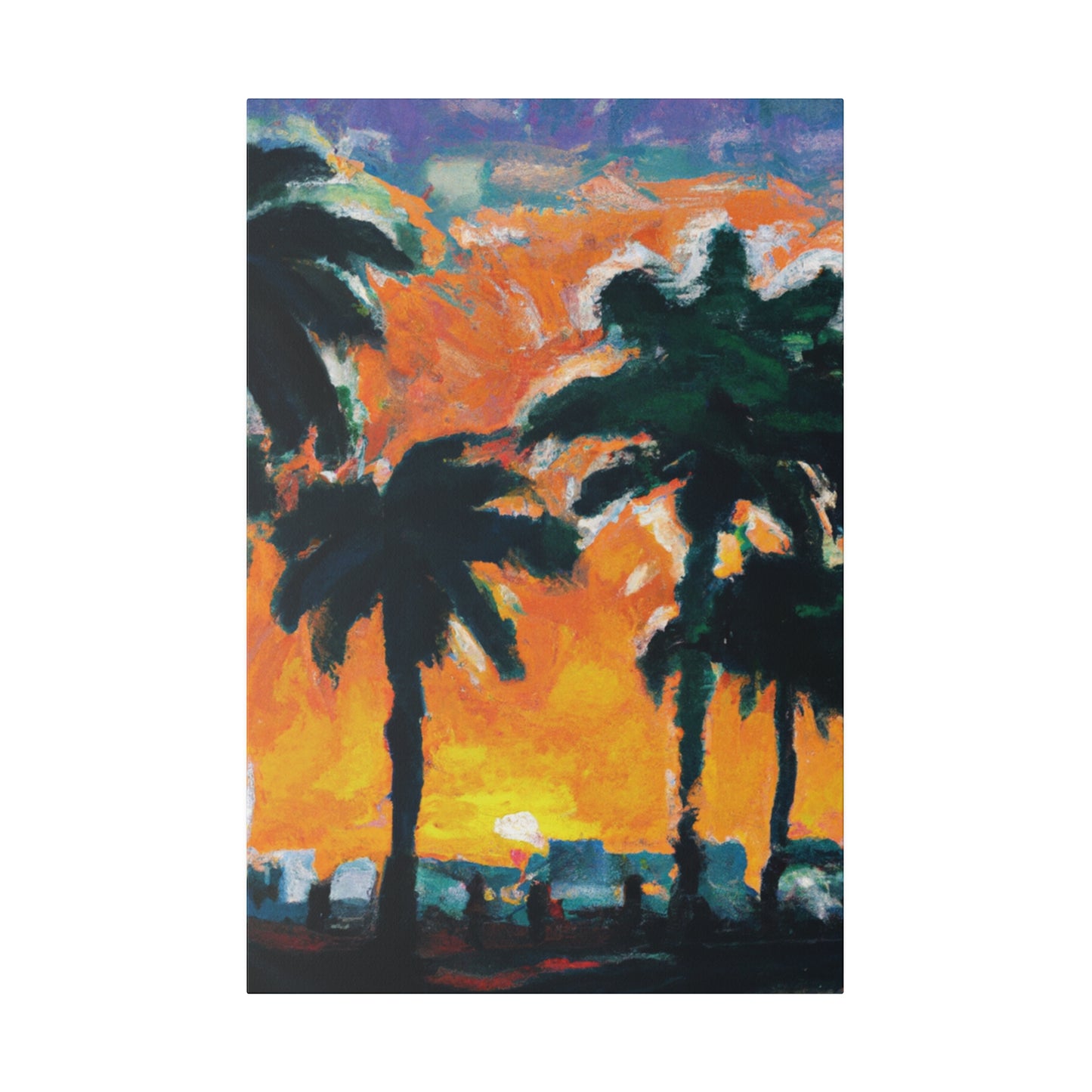 9571T - Miami Beach Sunset Painting Print | Miami | Beach | Sunset | Poster | Home Decor | Wall Art | Canvas