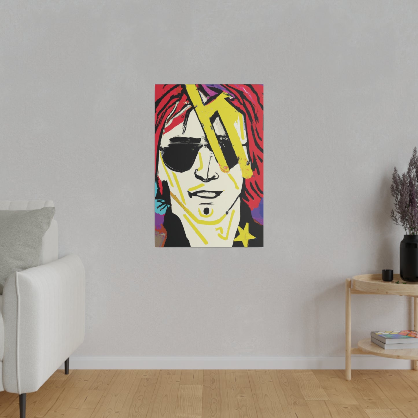 7106Z - Rockstar Painting Print | Face | Abstract | Poster | Home Decor | Wall Art | Music Art | Canvas