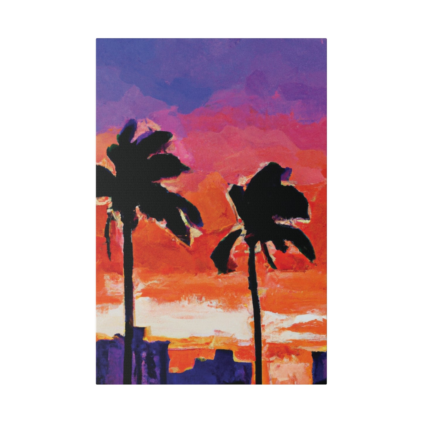 3243X - Miami Beach Sunset Painting Print | Miami | Beach | Sunset | Poster | Home Decor | Wall Art | Canvas