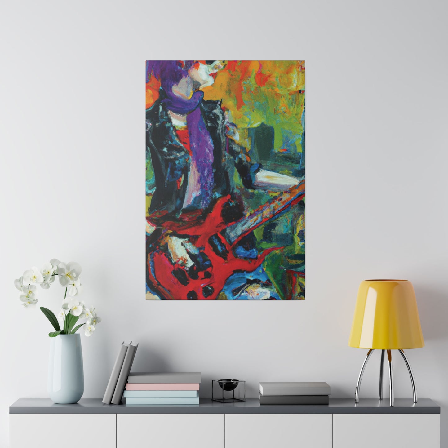 9823K - Rockstar Oil Painting Style Print | Poster | Home Decor | Wall Art | Music Art | Canvas