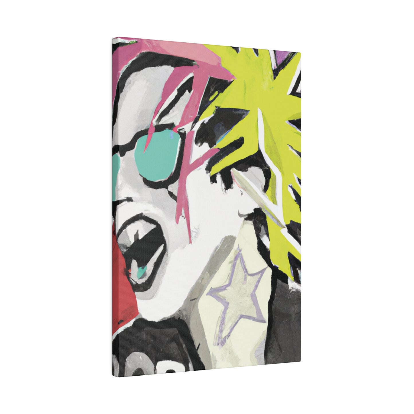 9589K - Rockstar Painting Print | Face | Abstract | Poster | Home Decor | Wall Art | Music Art | Canvas