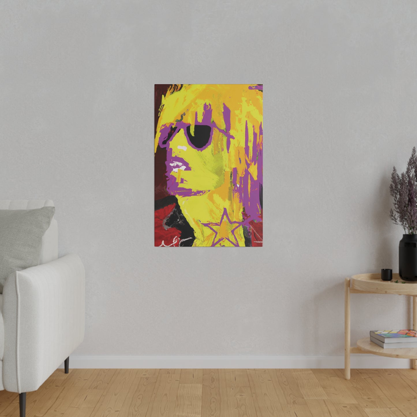 138G - Rockstar Painting Print | Face | Abstract | Poster | Home Decor | Wall Art | Music Art | Canvas