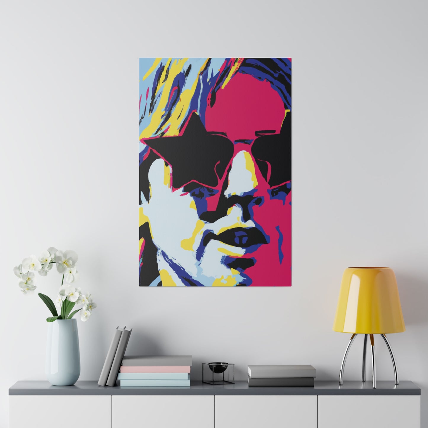 7183B - Rockstar Painting Print | Face | Abstract | Poster | Home Decor | Wall Art | Music Art | Canvas