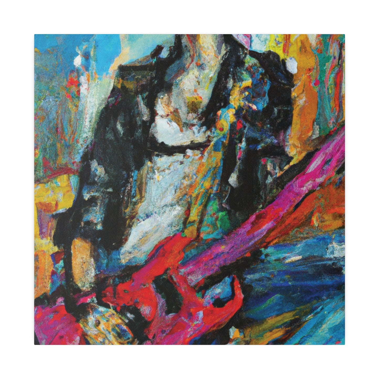 472O - Rockstar Oil Painting Style Print | Poster | Home Decor | Wall Art | Music Art | Canvas