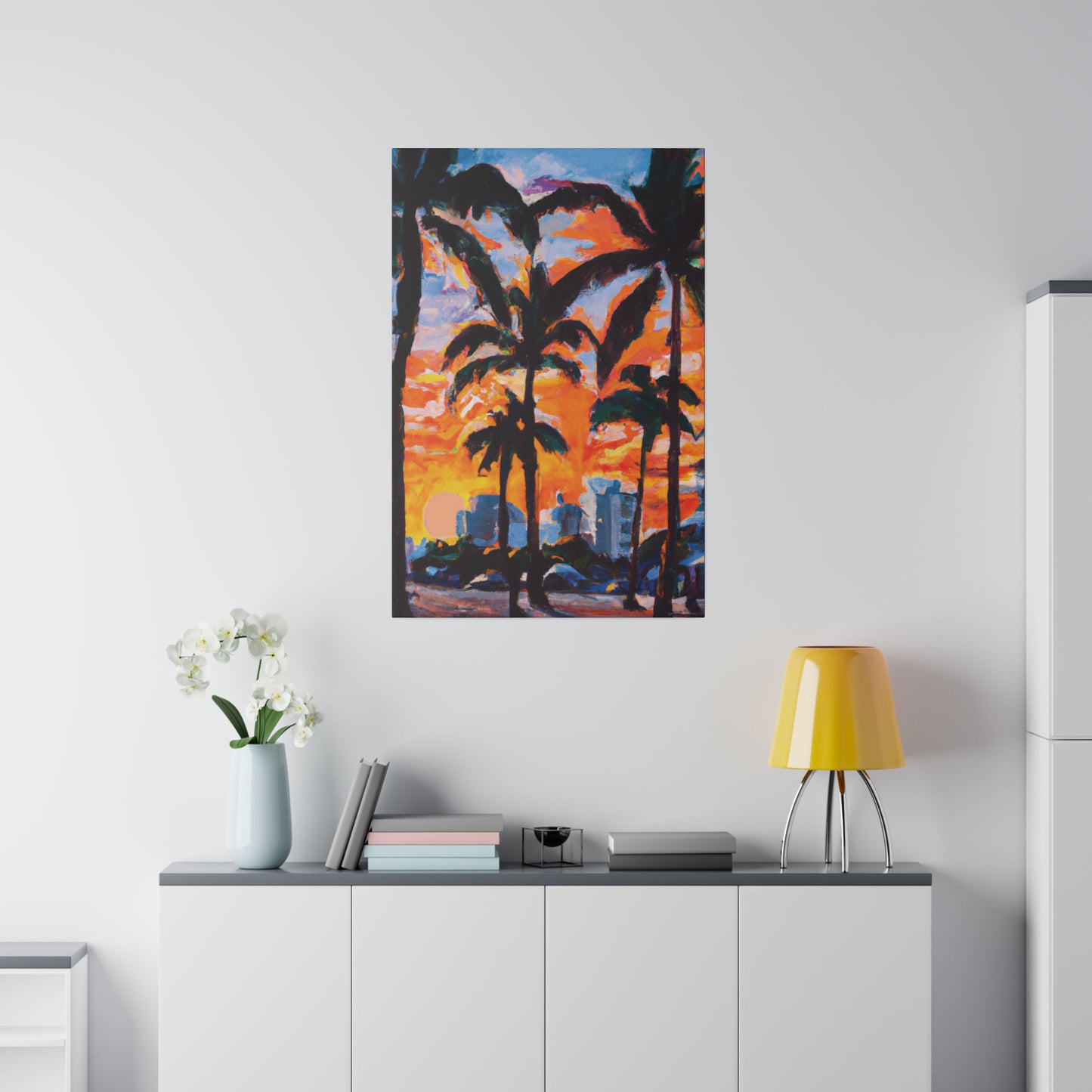 8957Q - Miami Beach Sunset Painting Print | Miami | Beach | Sunset | Poster | Home Decor | Wall Art | Canvas