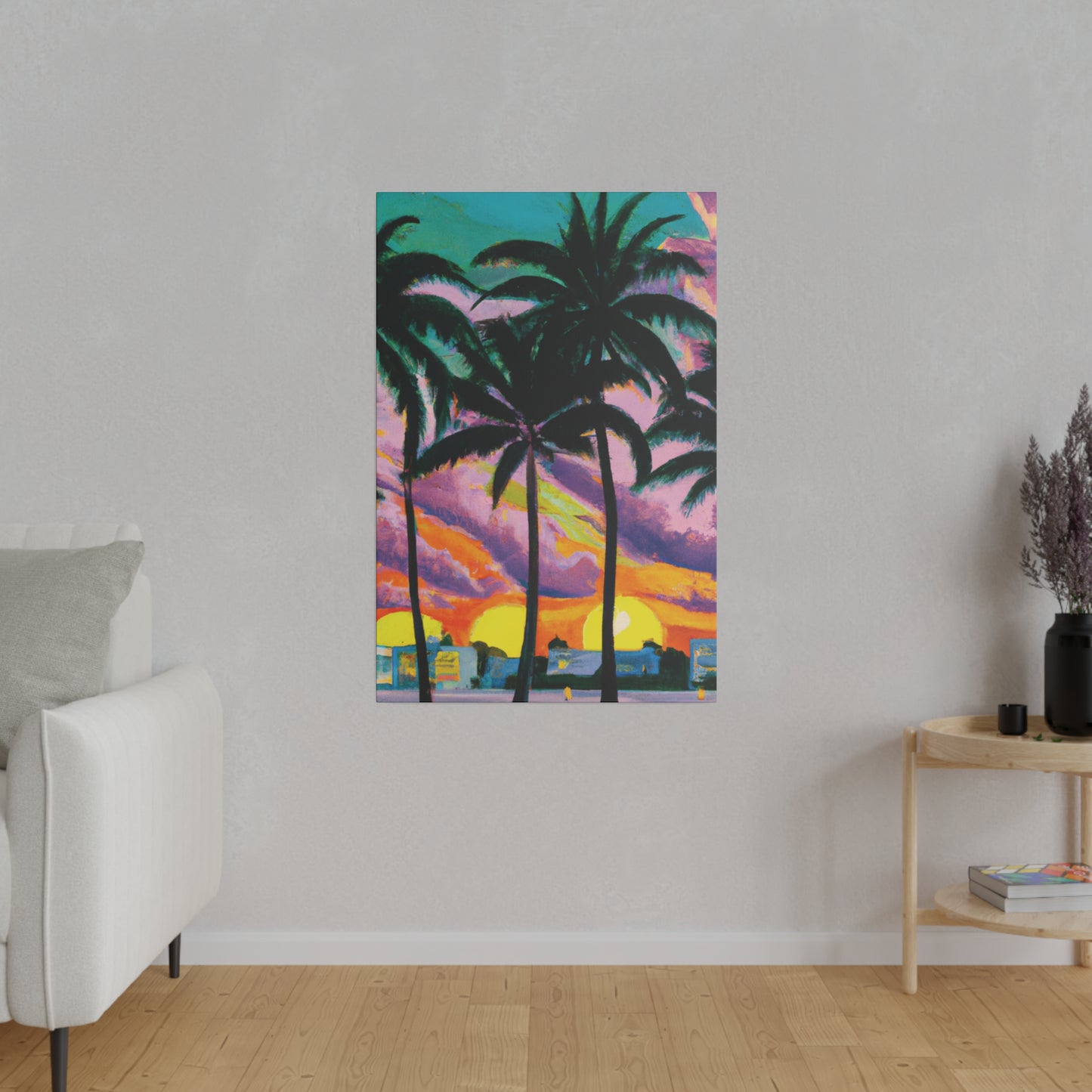 8789Q - Miami Beach Sunset Painting Print | Miami | Beach | Sunset | Poster | Home Decor | Wall Art | Canvas