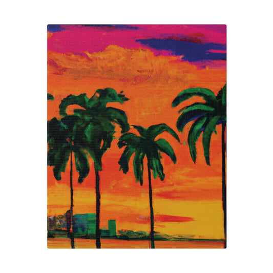 7389Y - Miami Beach Sunset Painting Print | Miami | Beach | Sunset | Poster | Home Decor | Wall Art | Canvas