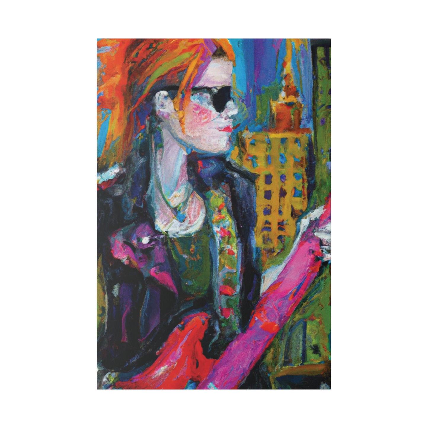 9503W - Rockstar Oil Painting Style Print | Poster | Home Decor | Wall Art | Music Art | Canvas